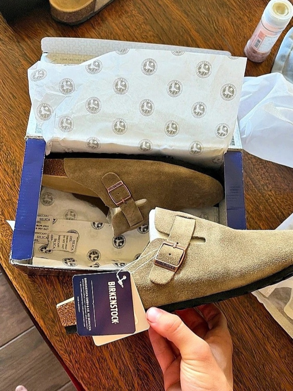 Birkenstock Boston BS Taupe Leather Clogs US 10 NWT
